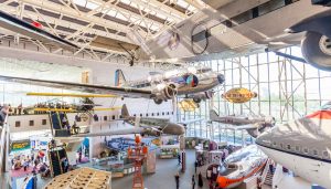 Exhibits inside the National Air and Space Museum—essential visit on Washington DC school trips linking science, technology, and innovation.
