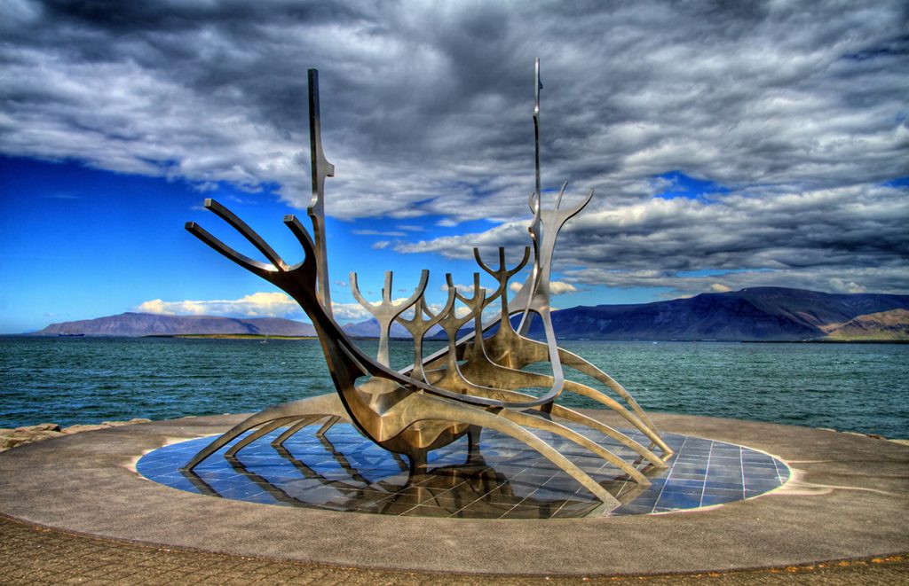 Sun Voyager Sculpture in Reykjavik, Iceland