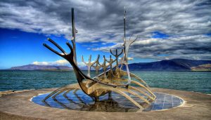 Sun Voyager Sculpture in Reykjavik, Iceland