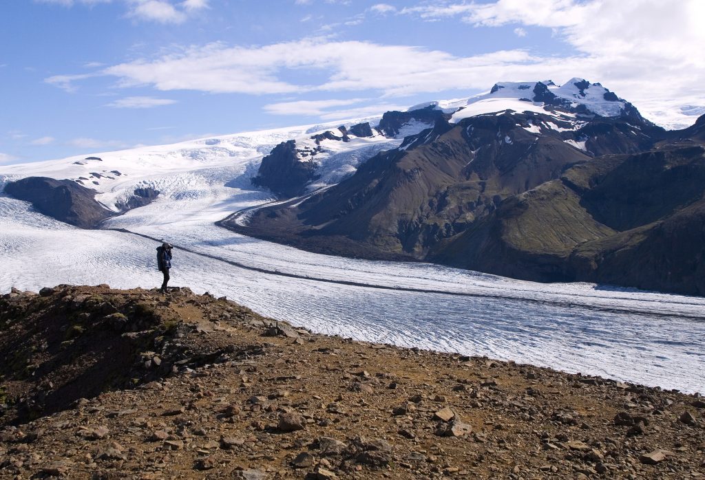 Glacier in Iceland on geography school trip